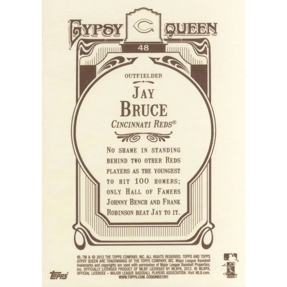 2012 Topps Gypsy Queen Jay Bruce # 48 Cincinnati Reds